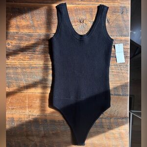 NWT Abercrombie & Fitch Ottoman Scoopneck Tank Bodysuit in Black - Size XS